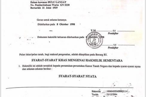 Tanah Tepi Jalan Utama Hulu Langat