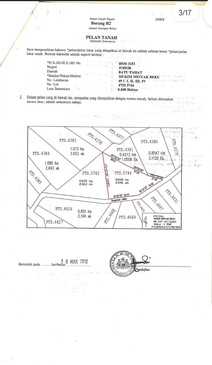 Tanah pertanian Batu Pahat